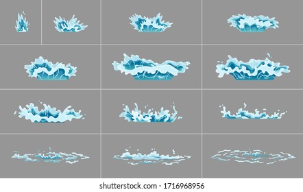 Sprite Water Splash Animation. Shock Waves  