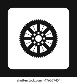 Sprocket for bicycle icon in simple style isolated on white background. Mechanical parts symbol