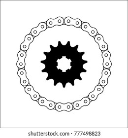 Sprocket and chain vector set