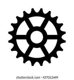Sprocket cogwheel gear / machine part flat vector icon for apps and websites