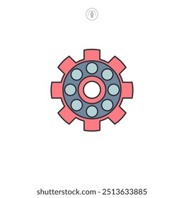 Ilustración vectorial del símbolo del icono del piñón aislada en el fondo blanco