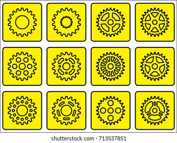Sprocket wheel icons