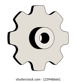 Sprocket wheel. Standard roller chains. 3D effect vector