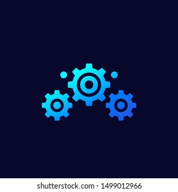 sprockets vector icon on dark