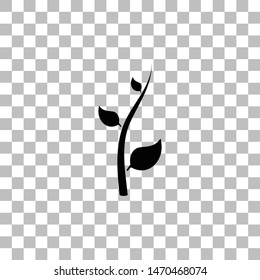 Sprout. Black flat icon on a transparent background. Pictogram for your project