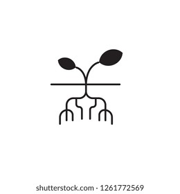 Sprout black vector concept icon. Sprout flat illustration, sign