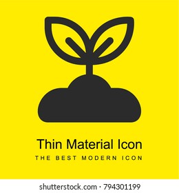 Sprout bright yellow material minimal icon or logo design
