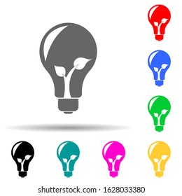 sprout in a bulb multi color style icon. Simple glyph, flat vector of ecology icons for ui and ux, website or mobile application