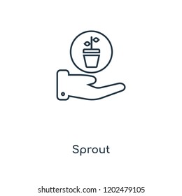 Sprout concept line icon. Linear Sprout concept outline symbol design. This simple element illustration can be used for web and mobile UI/UX.