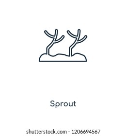 Sprout concept line icon. Linear Sprout concept outline symbol design. This simple element illustration can be used for web and mobile UI/UX.