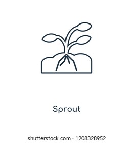 Sprout concept line icon. Linear Sprout concept outline symbol design. This simple element illustration can be used for web and mobile UI/UX.