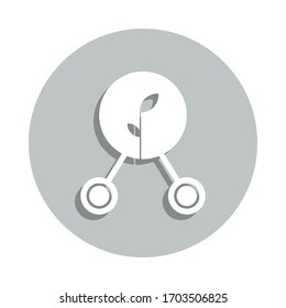 sprout, connection, allocation of resources badge icon. Simple glyph, flat vector of Business icons for ui and ux, website or mobile application
