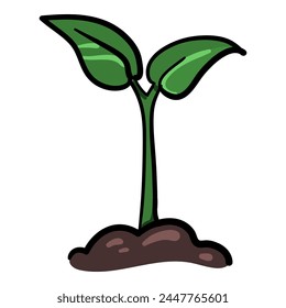 Icono de garabato. Ilustración de planta de color de caricatura simple