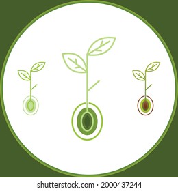 Sprout eco logo, green leaf seedling, growing plant Abstract design concept for eco technology theme. Ecology icon