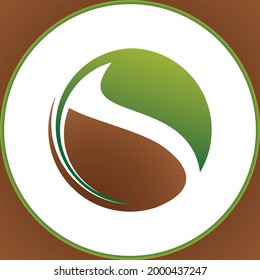 Sprout eco logo, green leaf seedling, growing plant Abstract design concept for eco technology theme. Ecology icon