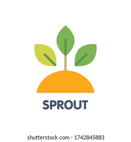 Sprout flat icon style illustration design on white background eps.10