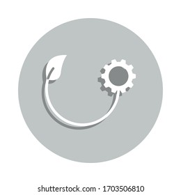 sprout, gear, resources to implement badge icon. Simple glyph, flat vector of Business icons for ui and ux, website or mobile application
