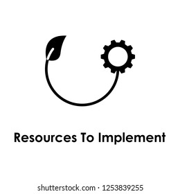 sprout, gear, resources to implement icon. One of business icons for websites, web design, mobile app