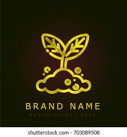 Sprout golden metallic logo
