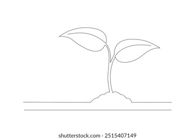 Sprout-Grafiksymbol. Junge Pflanze, Umrisszeichen einzeln auf weißem Hintergrund. Natursymbol. Vektorgrafik,