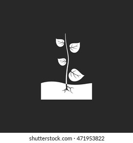 Sprout in ground symbol sign simple icon on background