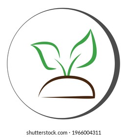 Sprout, growing plant vector for logo design. Logo design, flyer or banner element, campaign template for green ecology concept and agricultural brands.