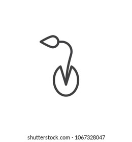 Sprout growing from seed outline icon. linear style sign for mobile concept and web design. simple line vector icon. Symbol, logo illustration. Pixel perfect vector graphics
