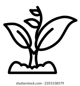 Sprout grows with many leaves line icon, Gardening concept, Sprout symbol on white background, growing plant icon in outline style for mobile concept and web design. Vector graphics