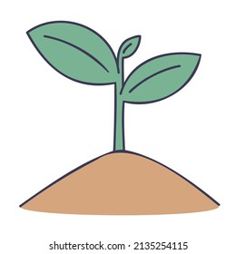 Sprout. Iconos de primavera dibujados a mano.