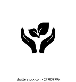 sprout in a hand of environmental protection