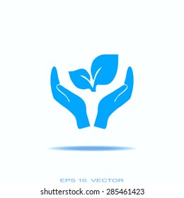 sprout in a hand of environmental protection