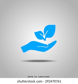 sprout in a hand of environmental protection