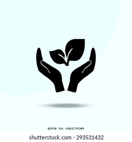 sprout in a hand of environmental protection