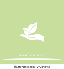 sprout in a hand of environmental protection