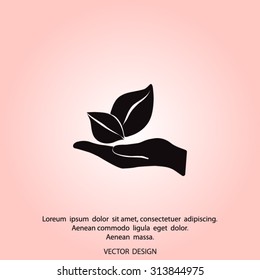 sprout in a hand of environmental protection