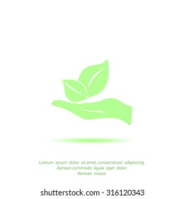 sprout in a hand of environmental protection