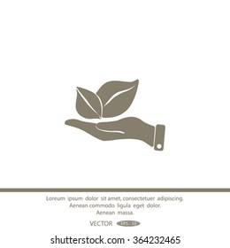 sprout in a hand of environmental protection