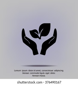 sprout in a hand of environmental protection