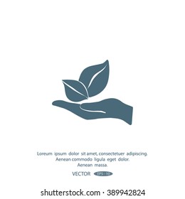 sprout in a hand of environmental protection