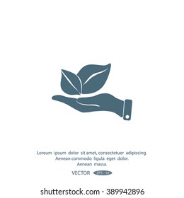 sprout in a hand of environmental protection