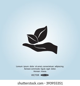 sprout in a hand of environmental protection