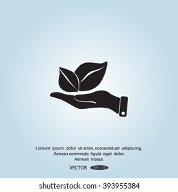 sprout in a hand of environmental protection