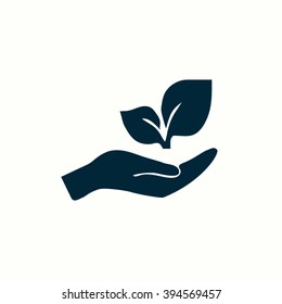 sprout in a hand of environmental protection