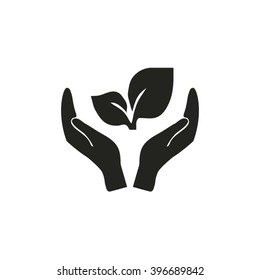 sprout in a hand of environmental protection