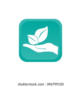 sprout in a hand of environmental protection