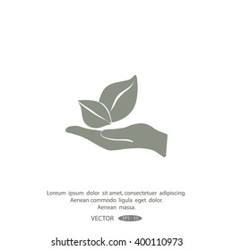 sprout in a hand of environmental protection