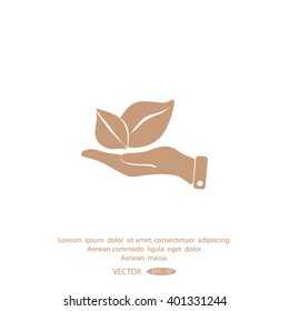 sprout in a hand of environmental protection