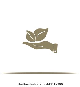 sprout in a hand of environmental protection