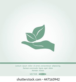 sprout in a hand of environmental protection