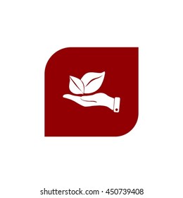 sprout in a hand of environmental protection